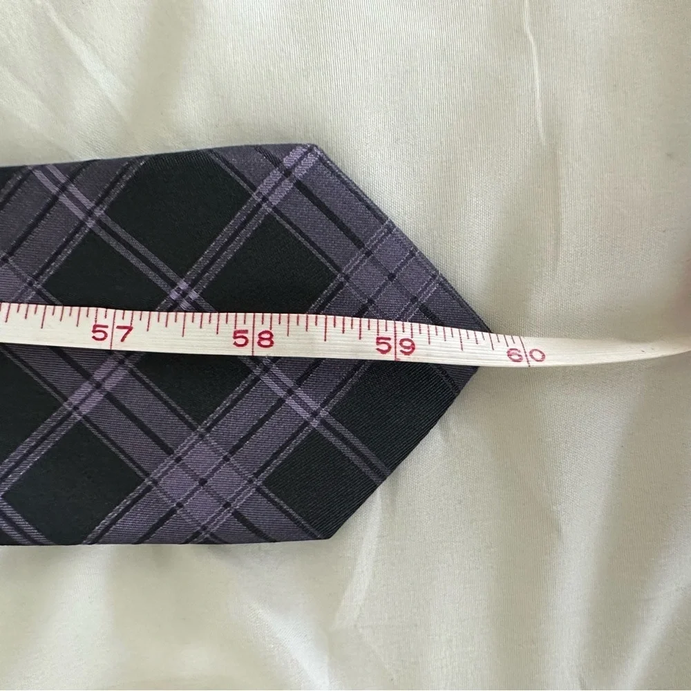 Chaps Black and Purple Checkered Silk Tie